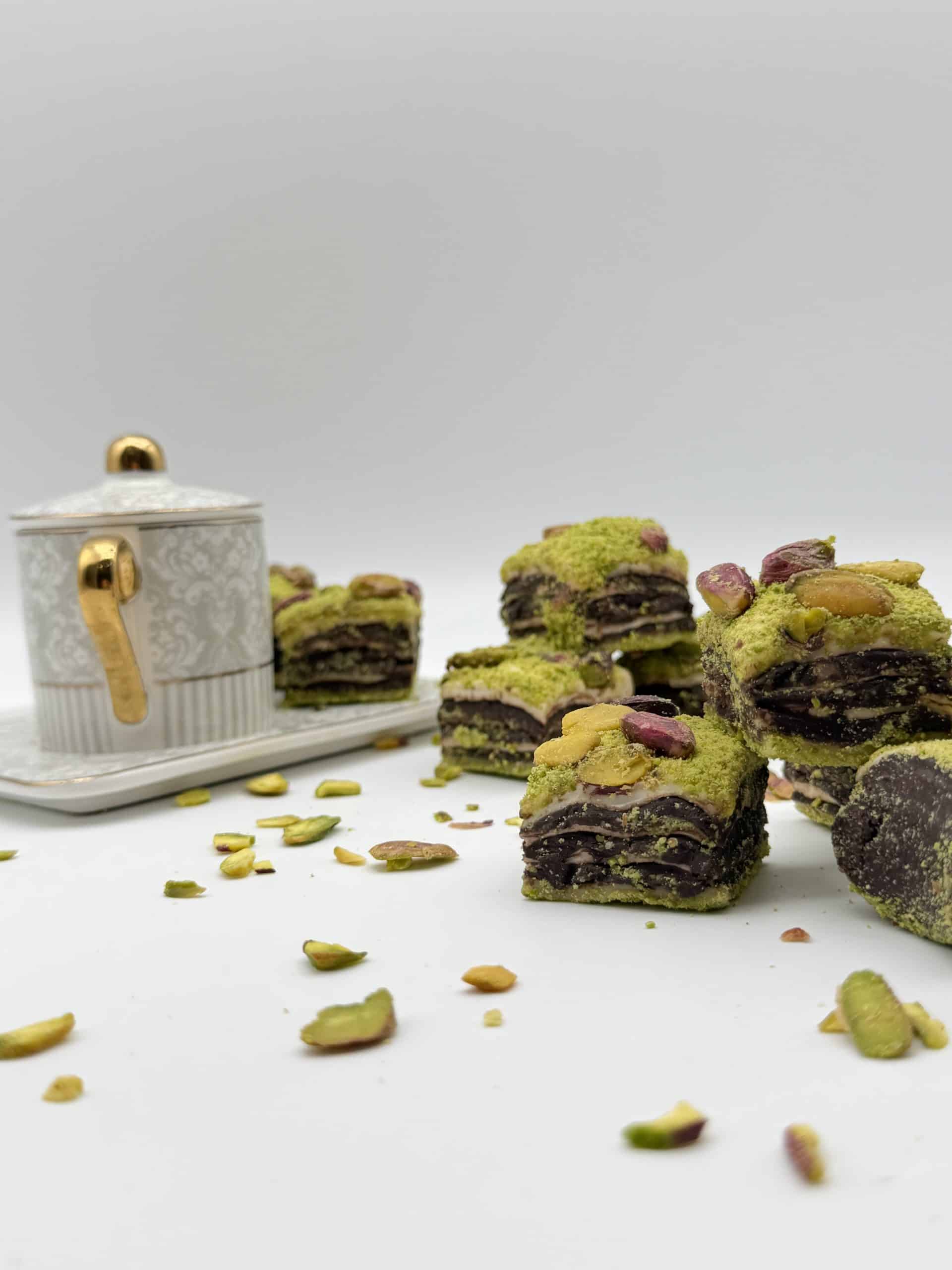 Baklava Lokum mit Pistazien & Schokolade